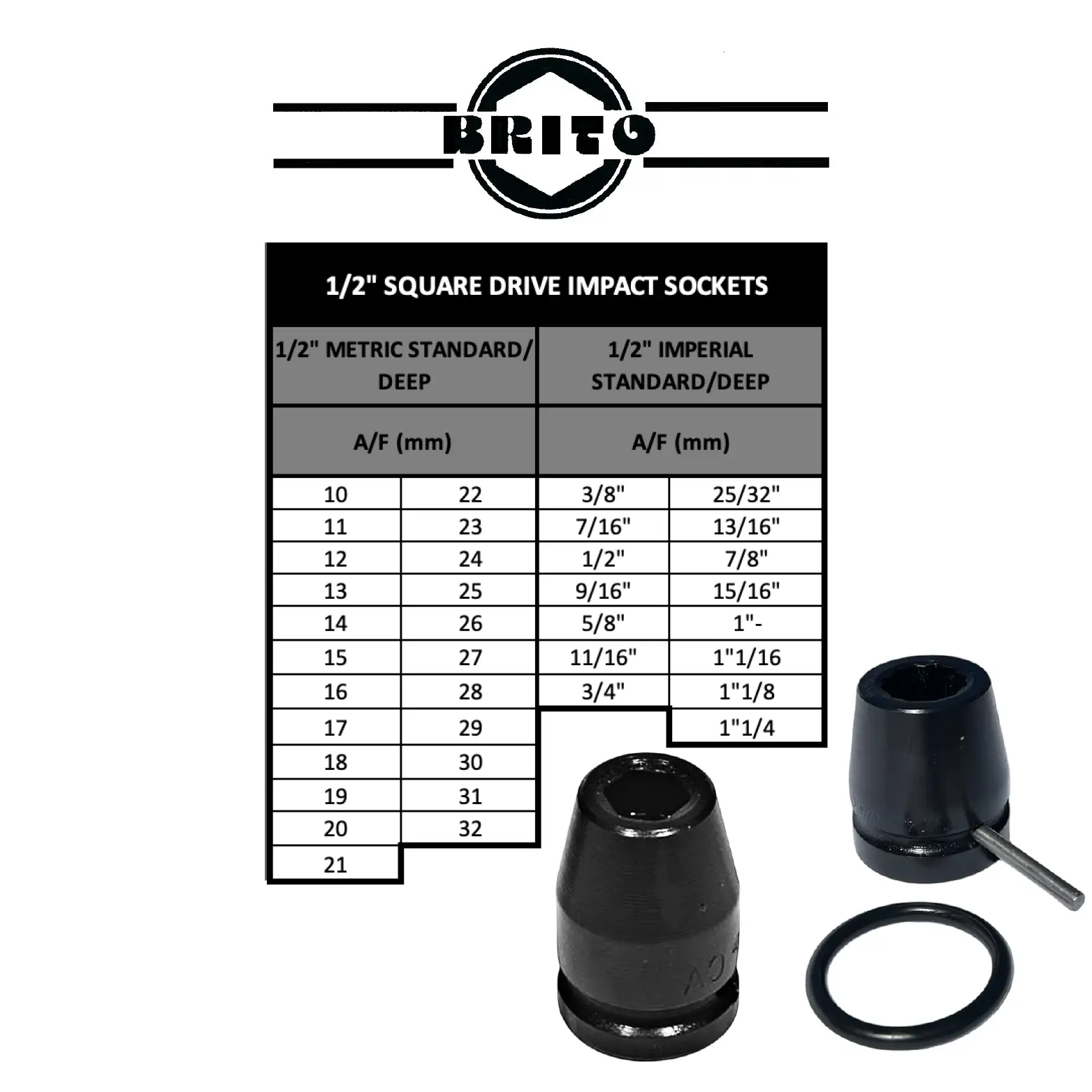 1/2" inch square drive impact sockets - Image 3