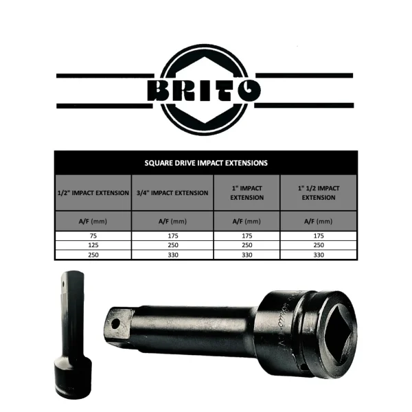 Square Drive Impact Extentions – Brito Tools and Production Engineering